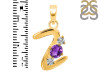 Amethyst & White Topaz Alphabet Z Pendant AMT-RDA-78.