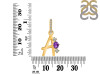 Amethyst & White Topaz Alphabet A Pendant AMT-RDA-79.