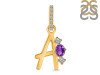 Amethyst & White Topaz Alphabet A Pendant AMT-RDA-79.