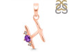 Amethyst & White Topaz Alphabet H Pendant AMT-RDA-8.