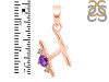 Amethyst & White Topaz Alphabet H Pendant AMT-RDA-8.
