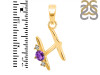 Amethyst & White Topaz Alphabet H Pendant AMT-RDA-8.