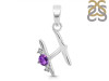 Amethyst & White Topaz Alphabet H Pendant AMT-RDA-8.