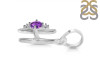 Amethyst & White Topaz Alphabet H Pendant AMT-RDA-8.