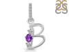 Amethyst & White Topaz Alphabet B Pendant AMT-RDA-80.