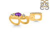 Amethyst & White Topaz Alphabet B Pendant AMT-RDA-80.