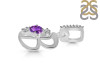 Amethyst & White Topaz Alphabet B Pendant AMT-RDA-80.