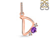 Amethyst & White Topaz Alphabet D Pendant AMT-RDA-82.