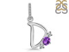 Amethyst & White Topaz Alphabet D Pendant AMT-RDA-82.
