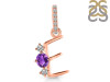 Amethyst & White Topaz Alphabet E Pendant AMT-RDA-83.