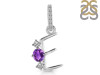 Amethyst & White Topaz Alphabet E Pendant AMT-RDA-83.