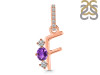 Amethyst & White Topaz Alphabet F Pendant AMT-RDA-84.