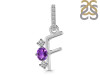 Amethyst & White Topaz Alphabet F Pendant AMT-RDA-84.
