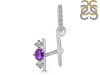 Amethyst & White Topaz Alphabet H Pendant AMT-RDA-86.