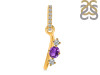 Amethyst & White Topaz Alphabet I Pendant AMT-RDA-87.