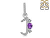 Amethyst & White Topaz Alphabet J Pendant AMT-RDA-88.