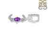 Amethyst & White Topaz Alphabet J Pendant AMT-RDA-88.