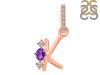Amethyst & White Topaz Alphabet K Pendant AMT-RDA-89.
