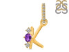 Amethyst & White Topaz Alphabet K Pendant AMT-RDA-89.
