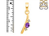 Amethyst & White Topaz Alphabet I Pendant AMT-RDA-9.