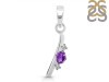 Amethyst & White Topaz Alphabet I Pendant AMT-RDA-9.