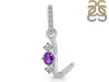 Amethyst & White Topaz Alphabet L Pendant AMT-RDA-90.