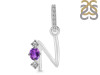 Amethyst & White Topaz Alphabet N Pendant AMT-RDA-92.