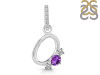 Amethyst & White Topaz Alphabet O Pendant AMT-RDA-93.