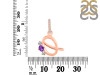 Amethyst & White Topaz Alphabet Q Pendant AMT-RDA-95.