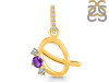 Amethyst & White Topaz Alphabet Q Pendant AMT-RDA-95.