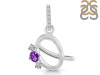 Amethyst & White Topaz Alphabet Q Pendant AMT-RDA-95.