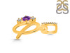 Amethyst & White Topaz Alphabet Q Pendant AMT-RDA-95.