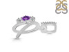 Amethyst & White Topaz Alphabet Q Pendant AMT-RDA-95.
