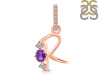 Amethyst & White Topaz Alphabet R Pendant AMT-RDA-96.