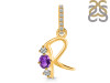 Amethyst & White Topaz Alphabet R Pendant AMT-RDA-96.