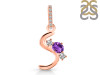 Amethyst & White Topaz Alphabet S Pendant AMT-RDA-97.