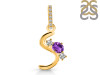 Amethyst & White Topaz Alphabet S Pendant AMT-RDA-97.