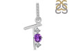 Amethyst & White Topaz Alphabet T Pendant AMT-RDA-98.