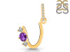 Amethyst & White Topaz Alphabet U Pendant AMT-RDA-99.