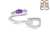 Amethyst & White Topaz Alphabet U Pendant AMT-RDA-99.