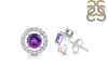 Amethyst & White Topaz Stud Earring AMT-RDE-1003.