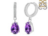 Amethyst & White Topaz Hoop Earring AMT-RDE-1223.