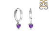 Amethyst Heart Hoop Earring AMT-RDE-1231.