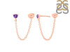 Amethyst Chain Stud Earring AMT-RDE-1235.