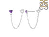 Amethyst Chain Stud Earring AMT-RDE-1235.