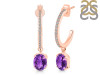 Amethyst & White Topaz Hoop Earring AMT-RDE-1469.
