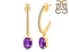 Amethyst & White Topaz Hoop Earring AMT-RDE-1469.