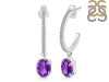 Amethyst & White Topaz Hoop Earring AMT-RDE-1469.