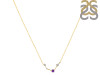 Aries Zodiac Star Constellation Amethyst & White Topaz Necklace AMT-RDN-488.