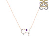 Gemini Zodiac Star Constellation Amethyst & White Topaz Necklace AMT-RDN-490.